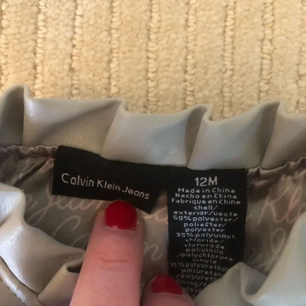 Calvin Klein Jeans Gray Faux Leather Jacket